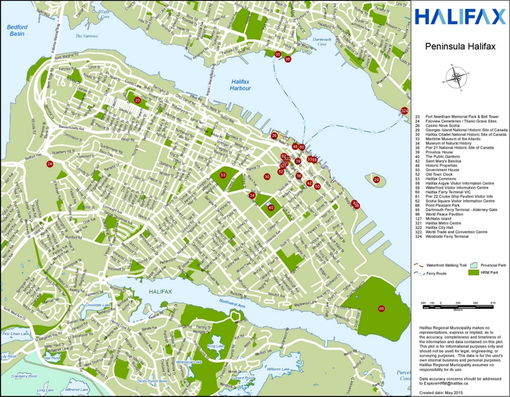Halifax tourist attractions map