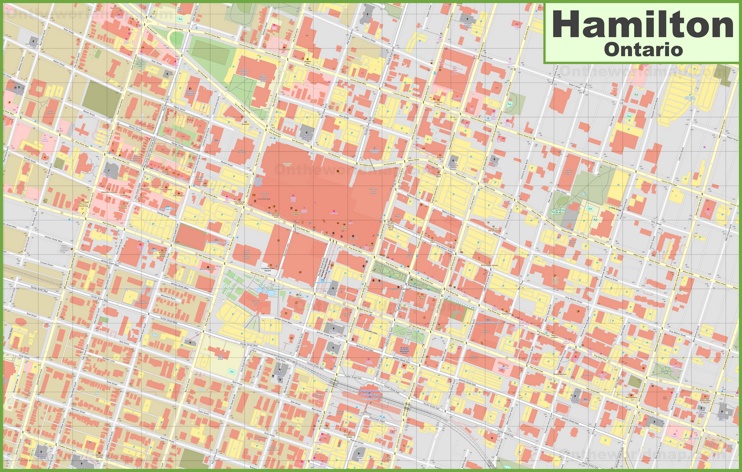 Hamilton downtown map