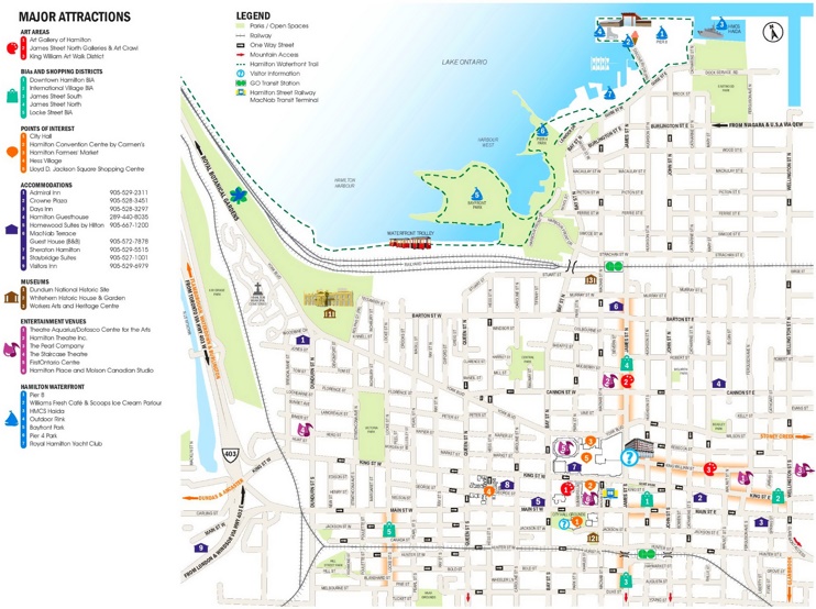 Hamilton tourist map