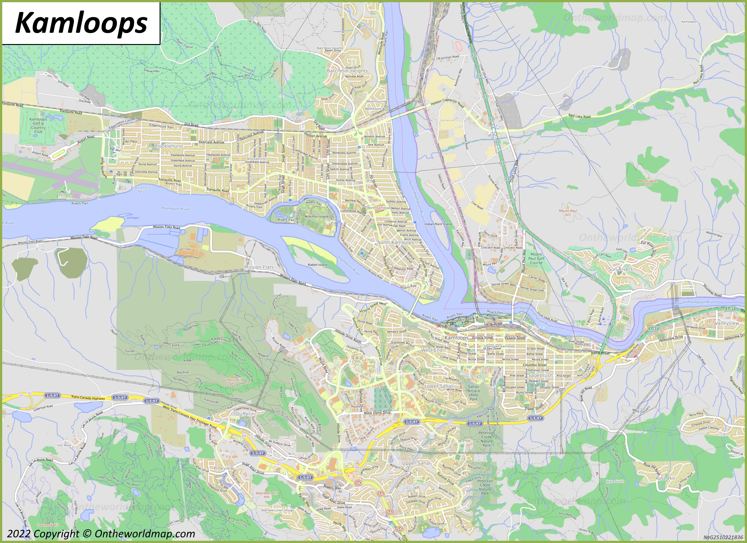 Map of Kamloops
