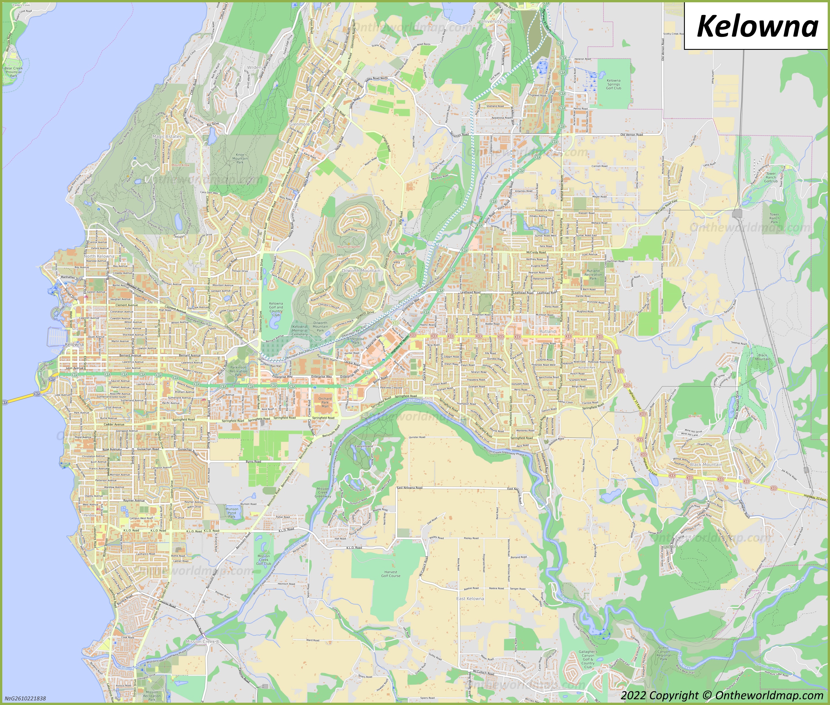 Map of Kelowna