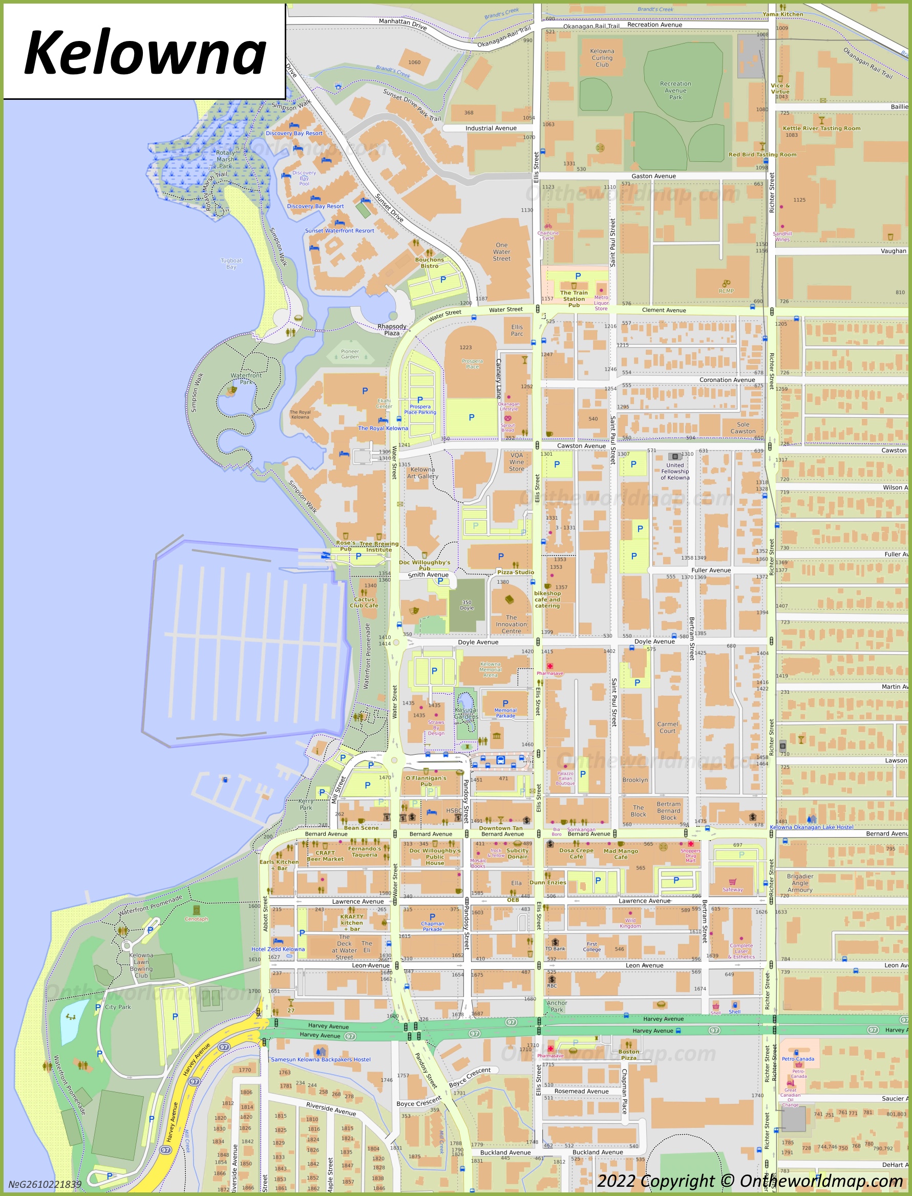 Kelowna Map British Columbia Canada Detailed Maps Of Kelowna