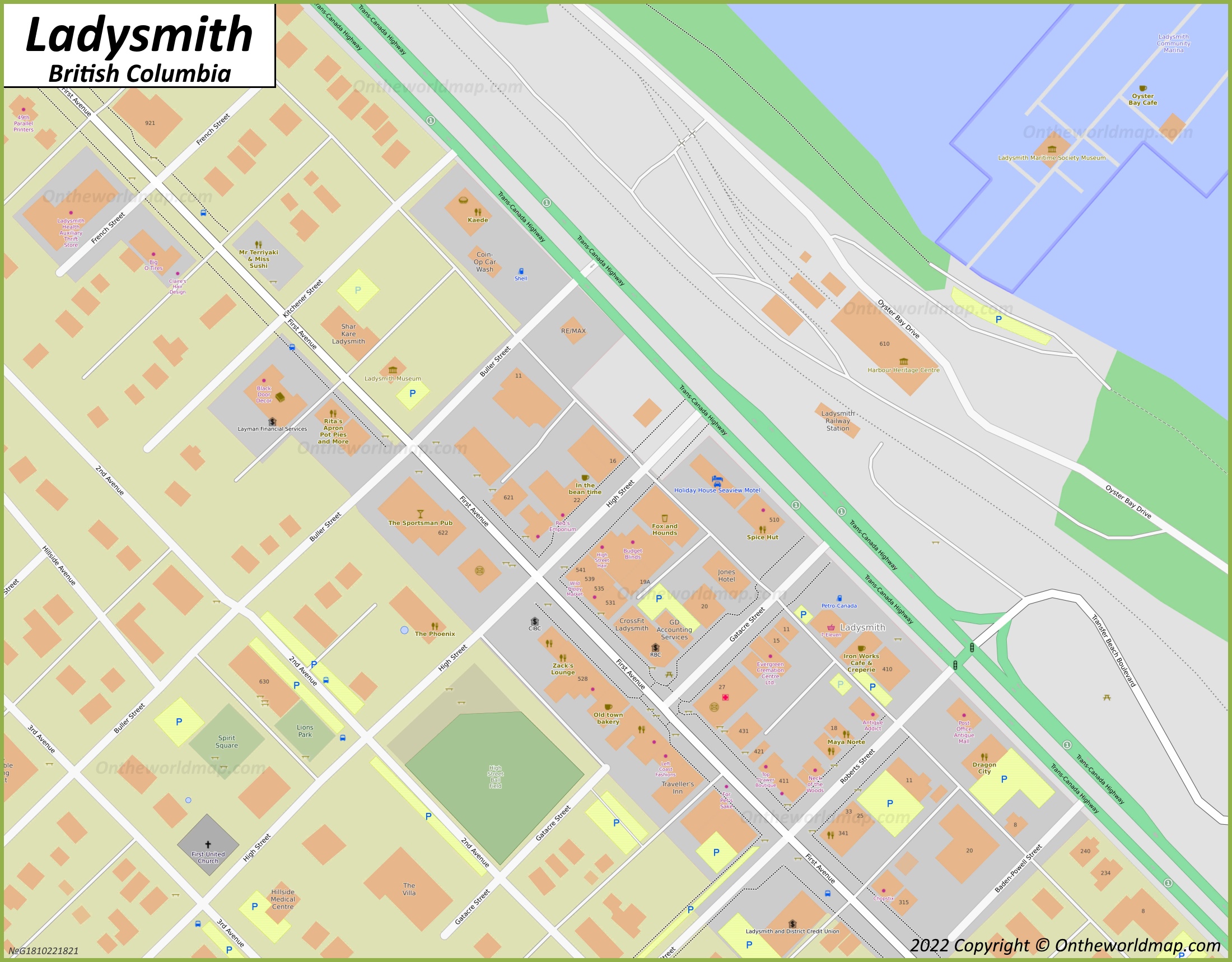 Downtown Ladysmith Map