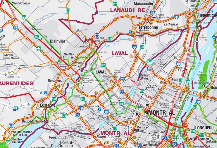 Laval area road map