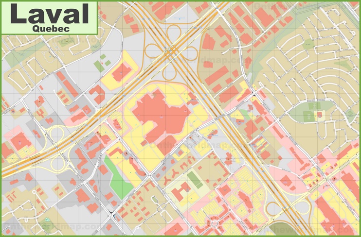 Laval downtown map
