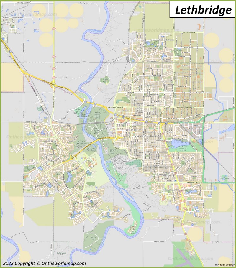 Lethbridge Map | Alberta, Canada | Detailed Maps of Lethbridge