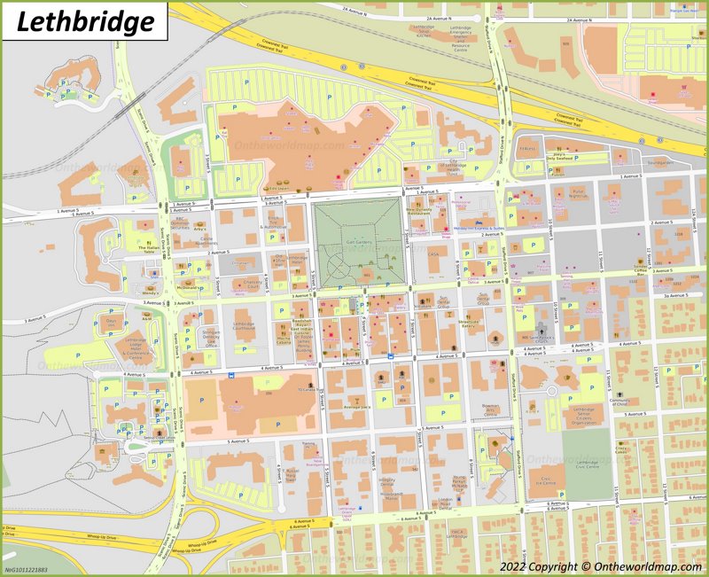 Lethbridge Map Alberta Canada Detailed Maps Of Lethbridge