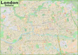 Large detailed map of London
