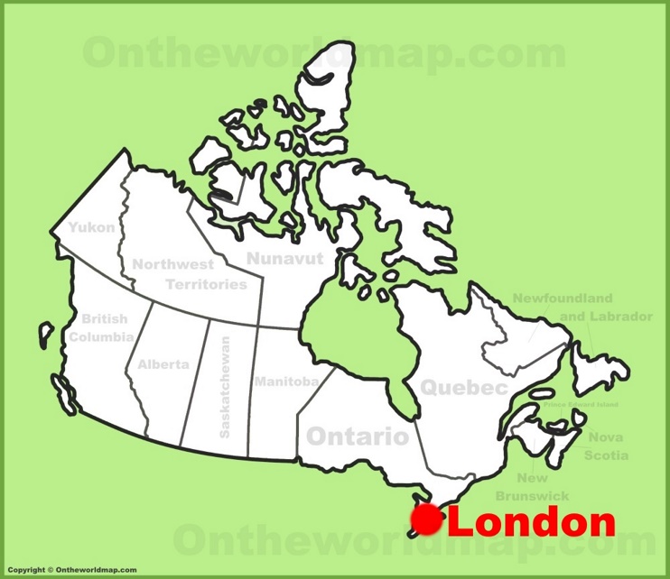 London location on the Canada Map