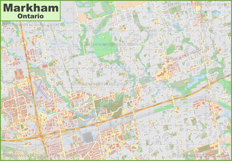 Large detailed map of Markham