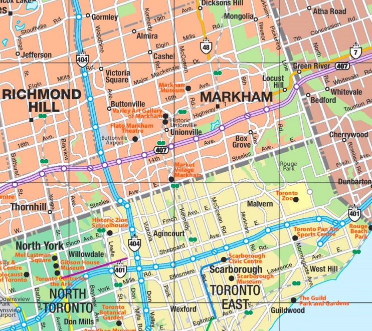 Markham area road map
