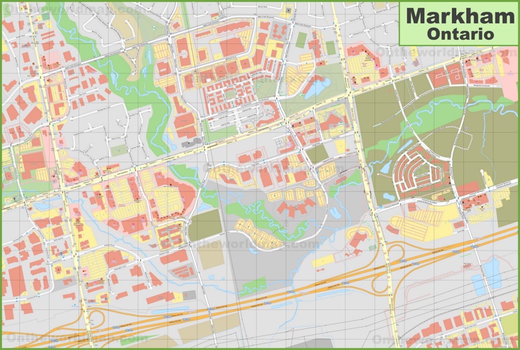 Markham downtown map