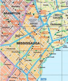 Mississauga area road map