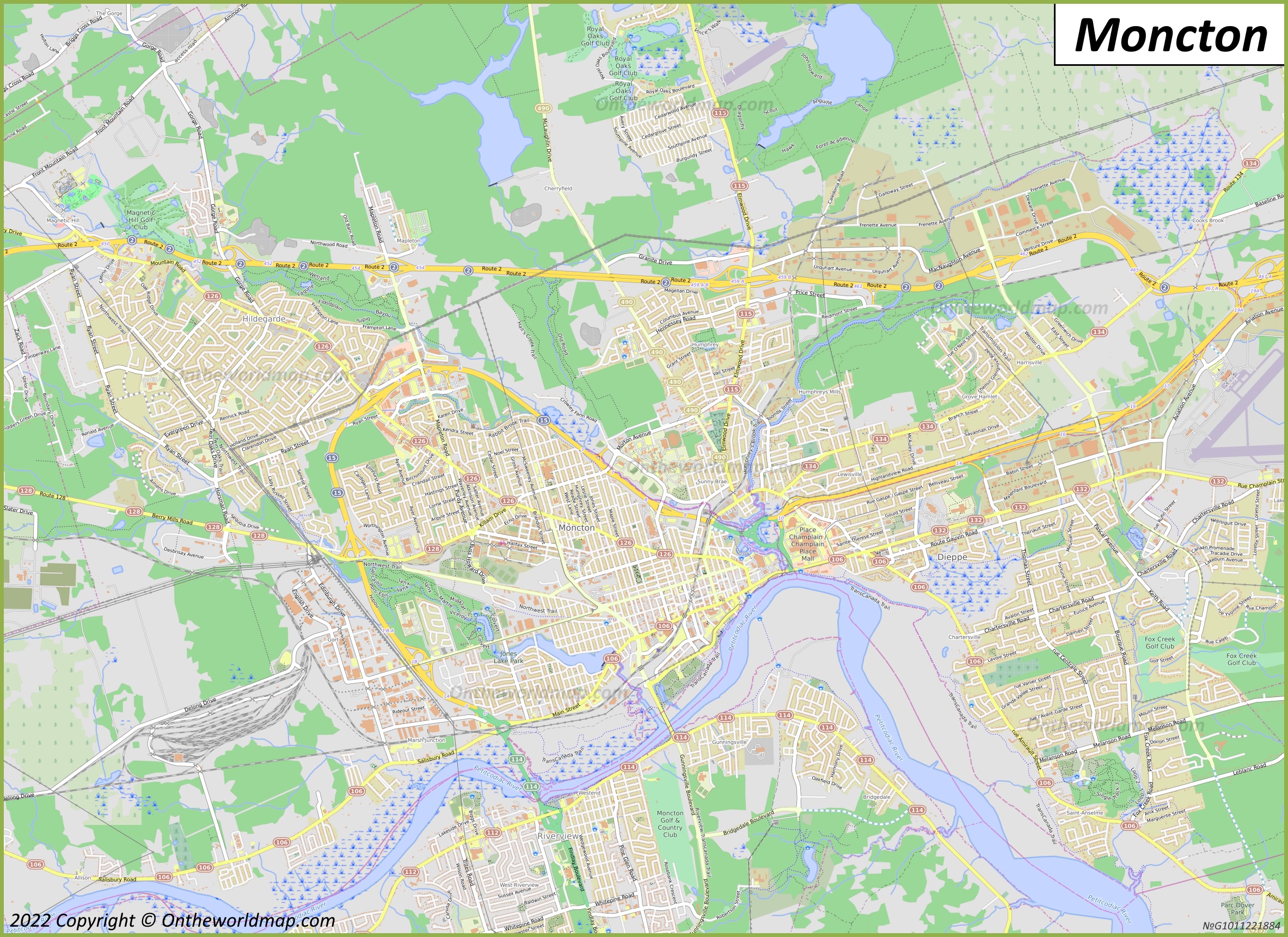 Detailed Map Of Moncton 