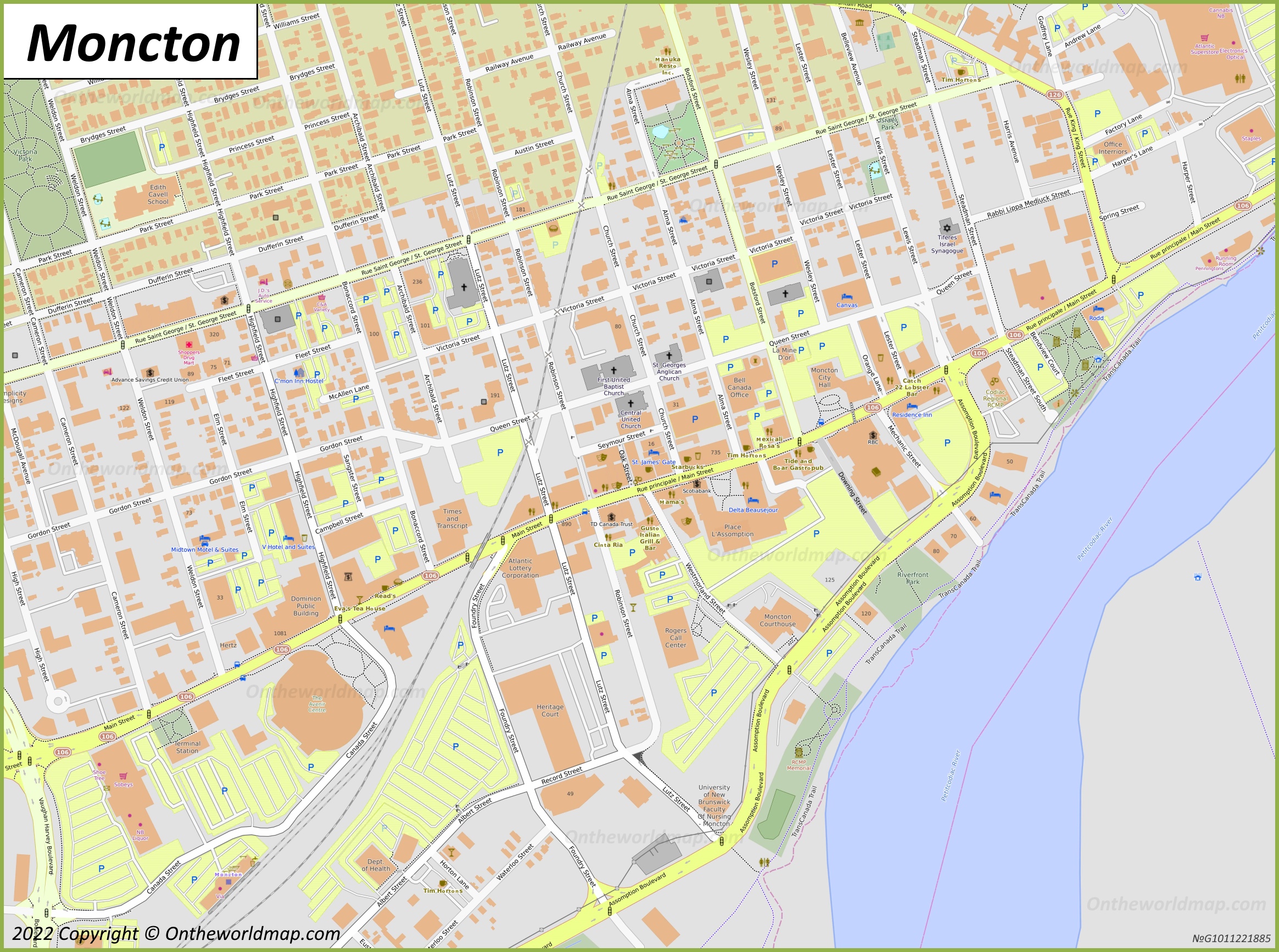 Downtown Moncton Map