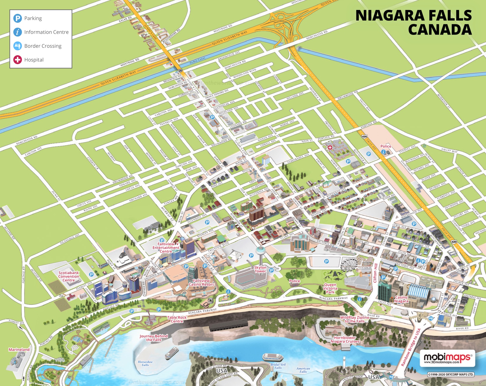 tourist map of niagara falls canada