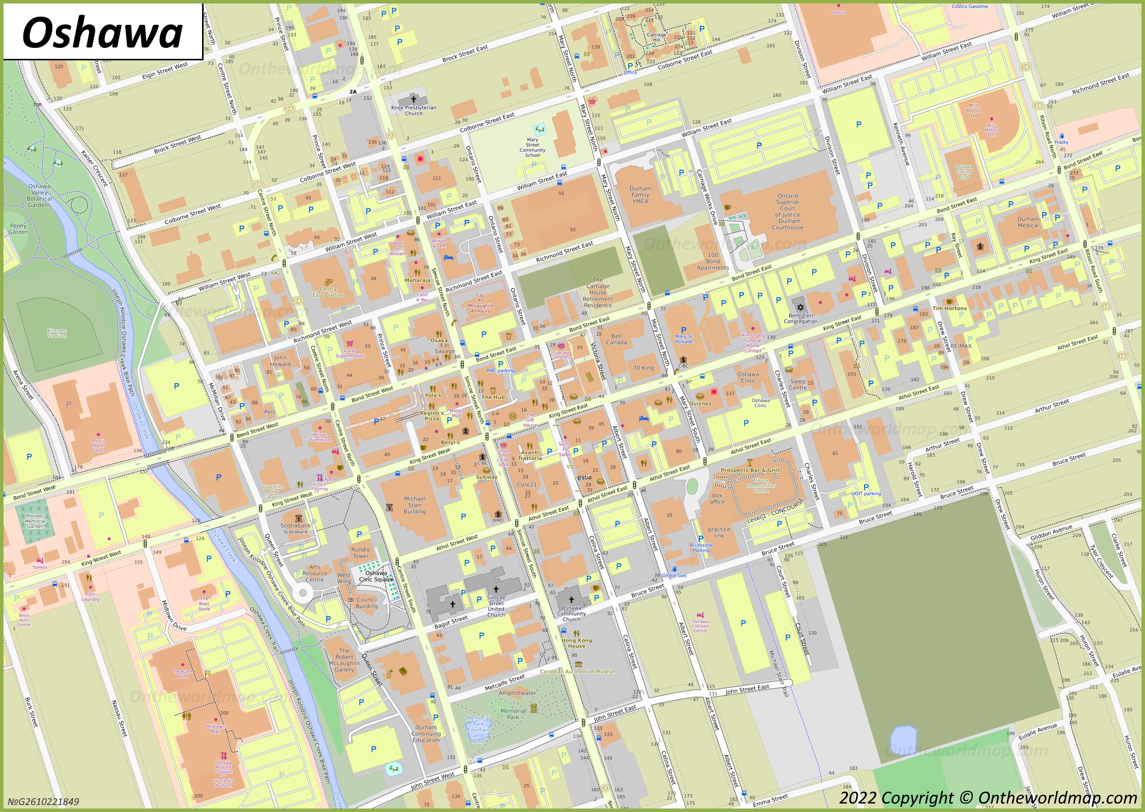 Downtown Oshawa Map