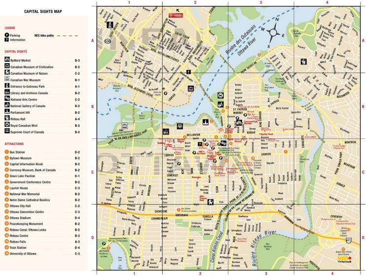 Ottawa downtown map