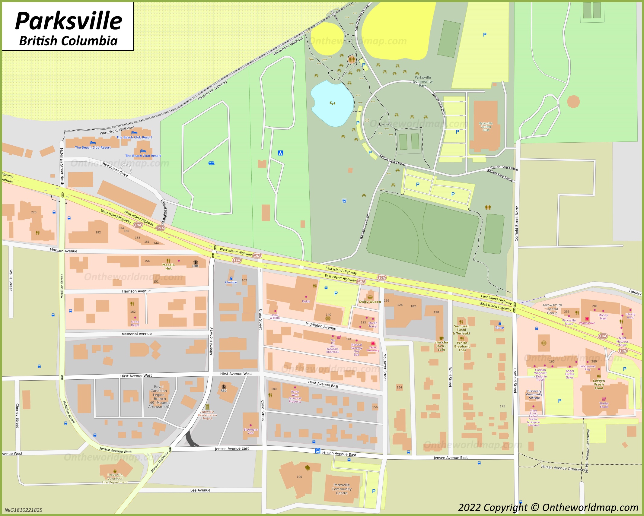 Downtown Parksville Map
