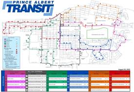 Prince Albert Bus Map