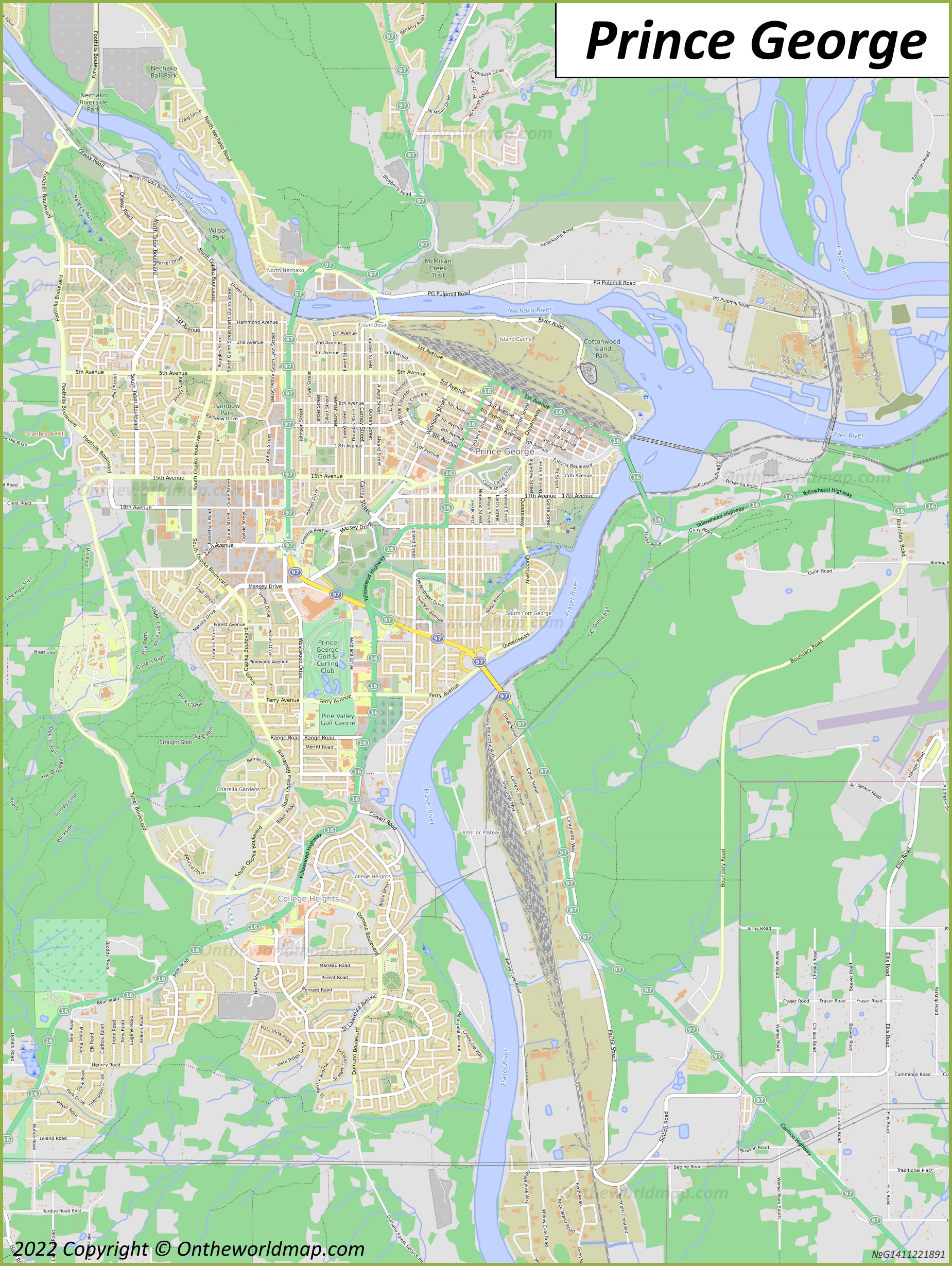 Map of Prince George