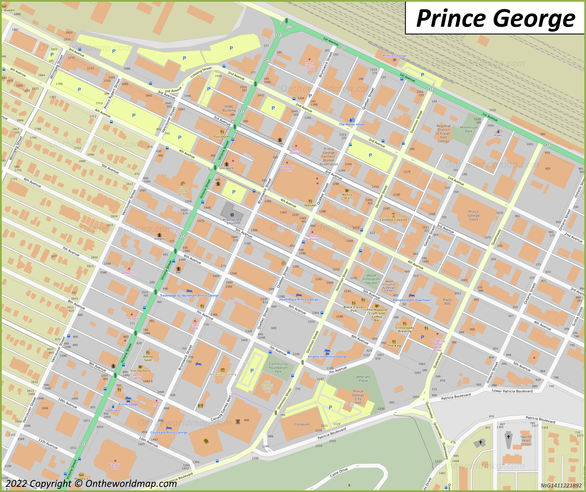 Downtown Prince George Map