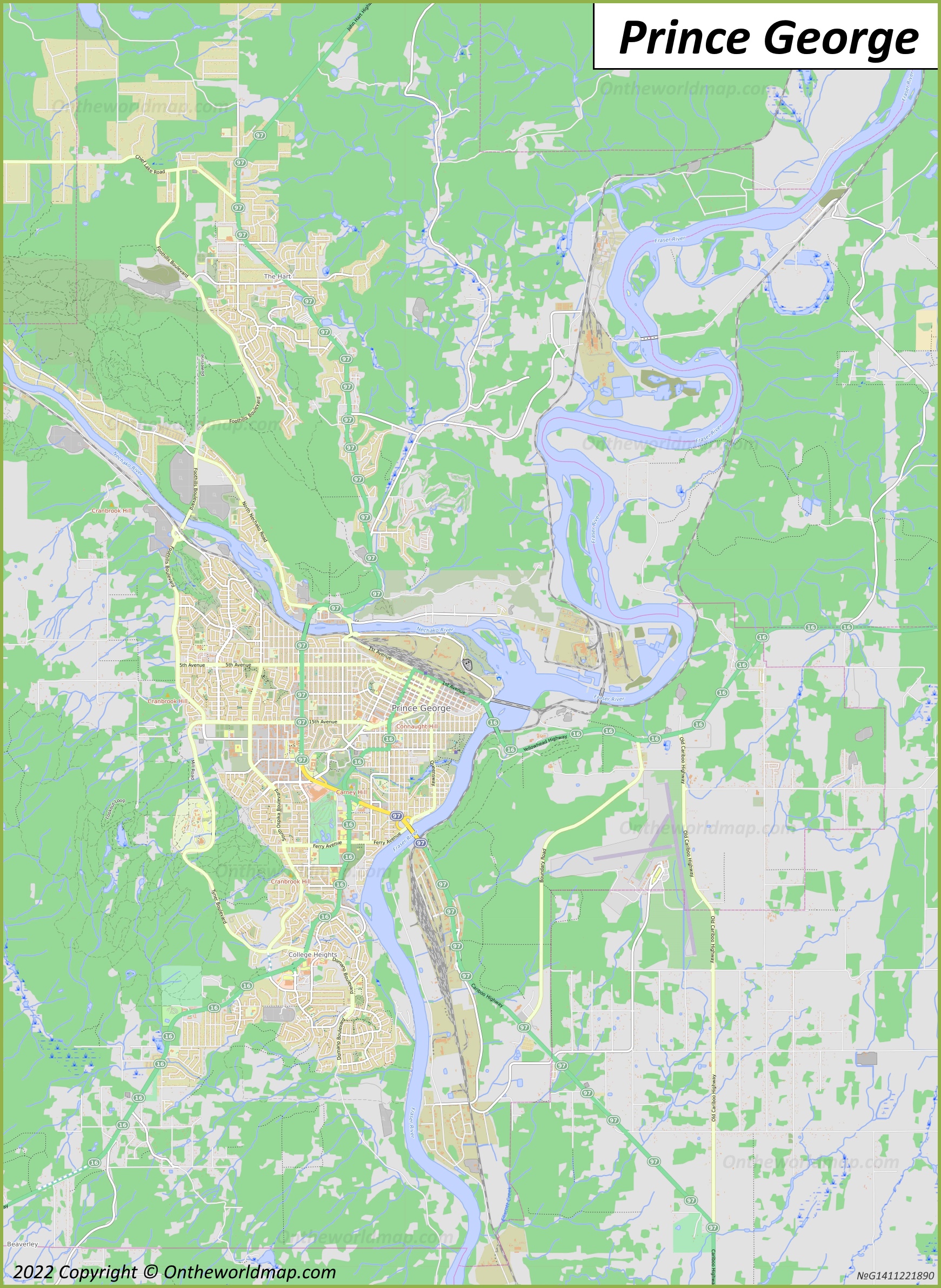 Prince George Area Map
