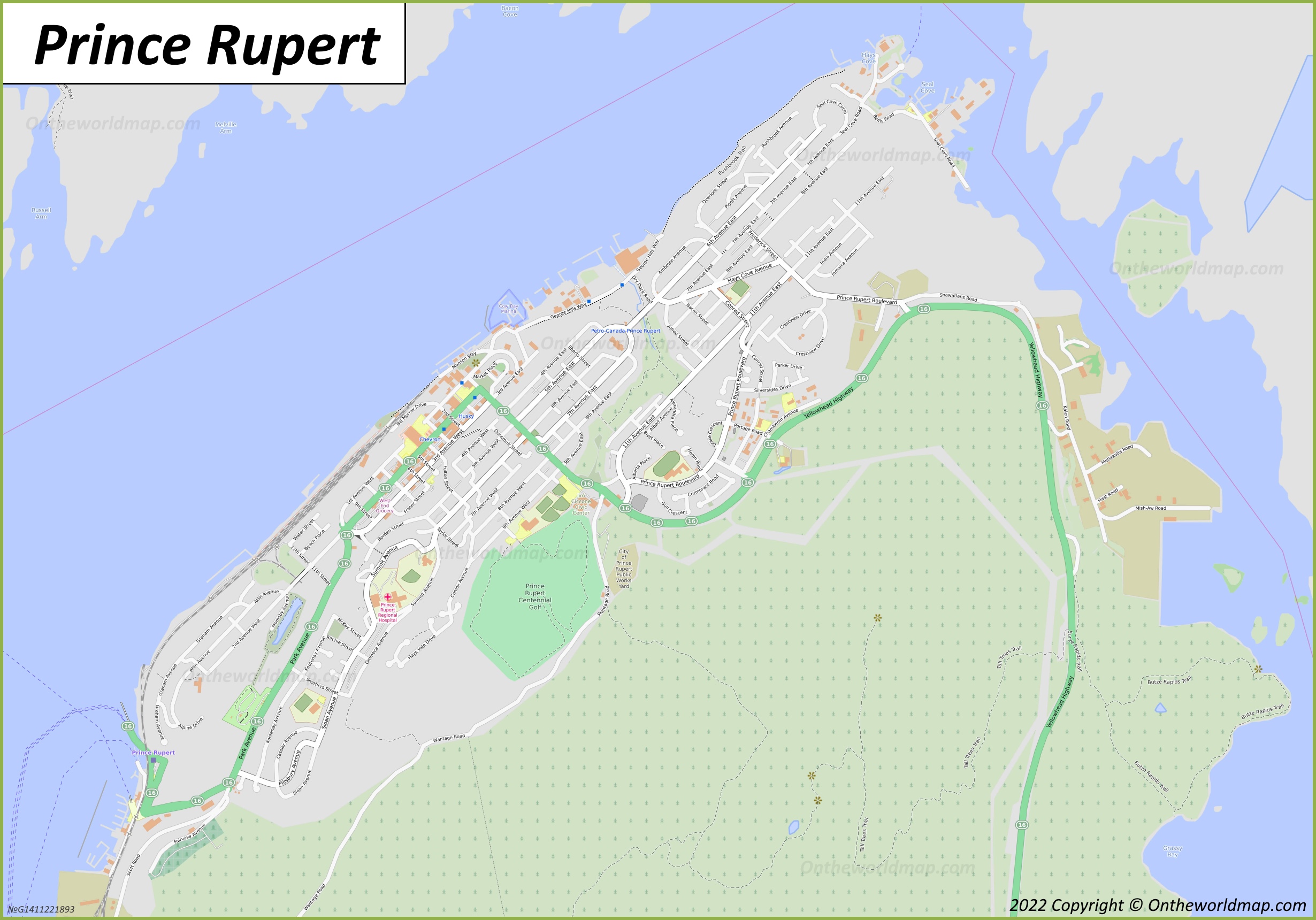 Map of Prince Rupert