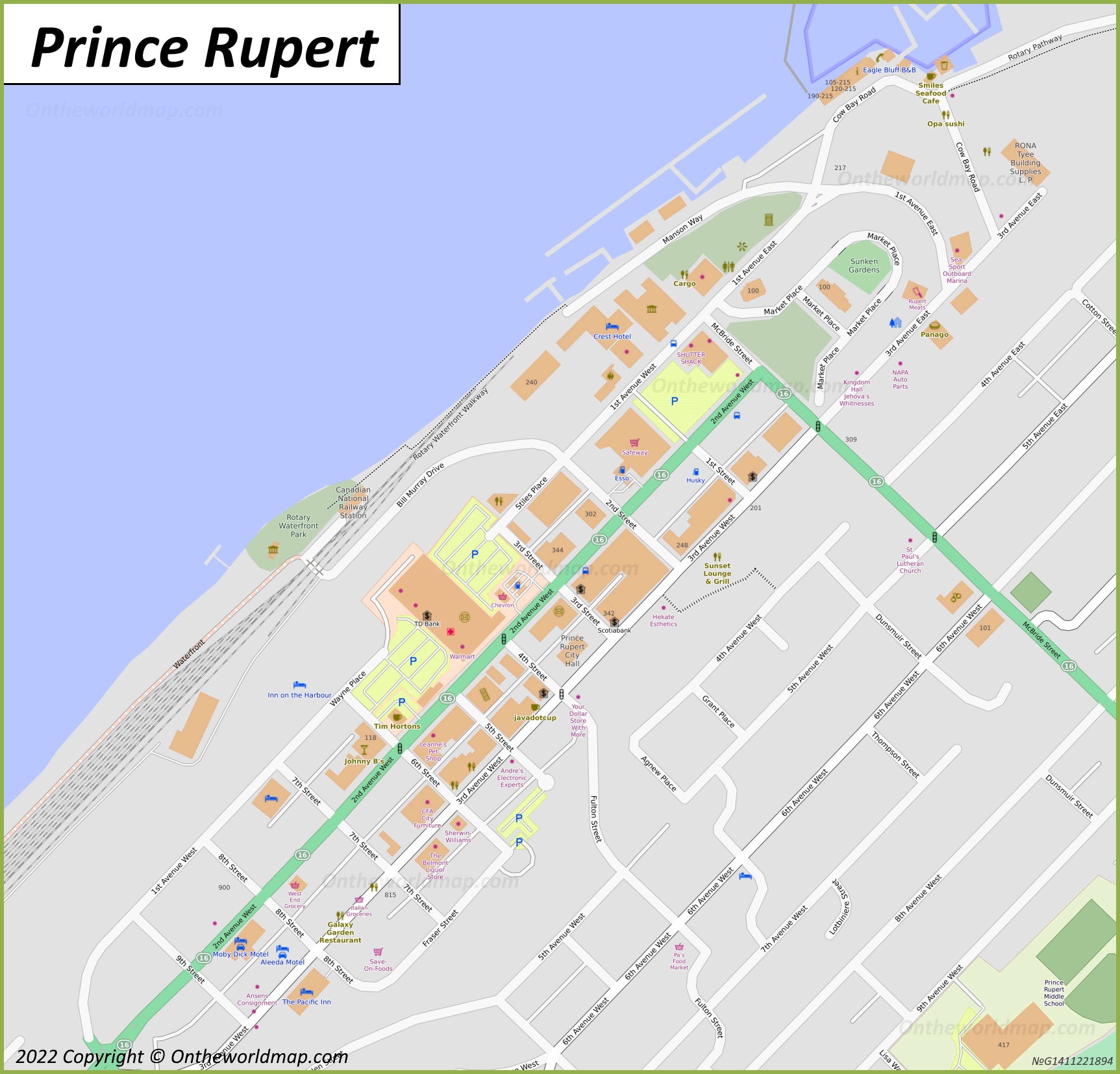 Downtown Prince Rupert Map