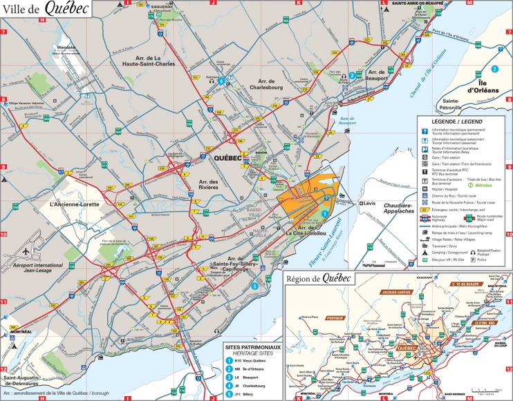 Quebec City area map