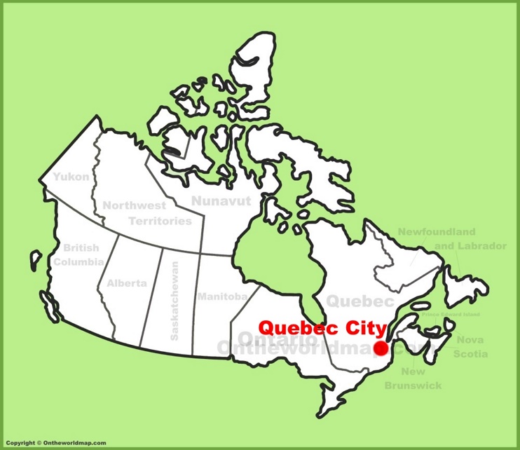 Quebec City location on the Canada Map