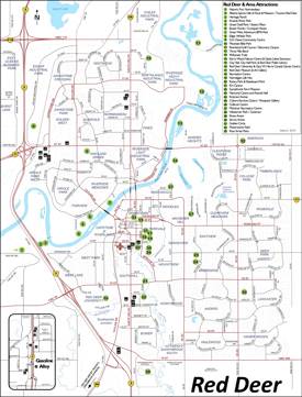 Red Deer Tourist Map