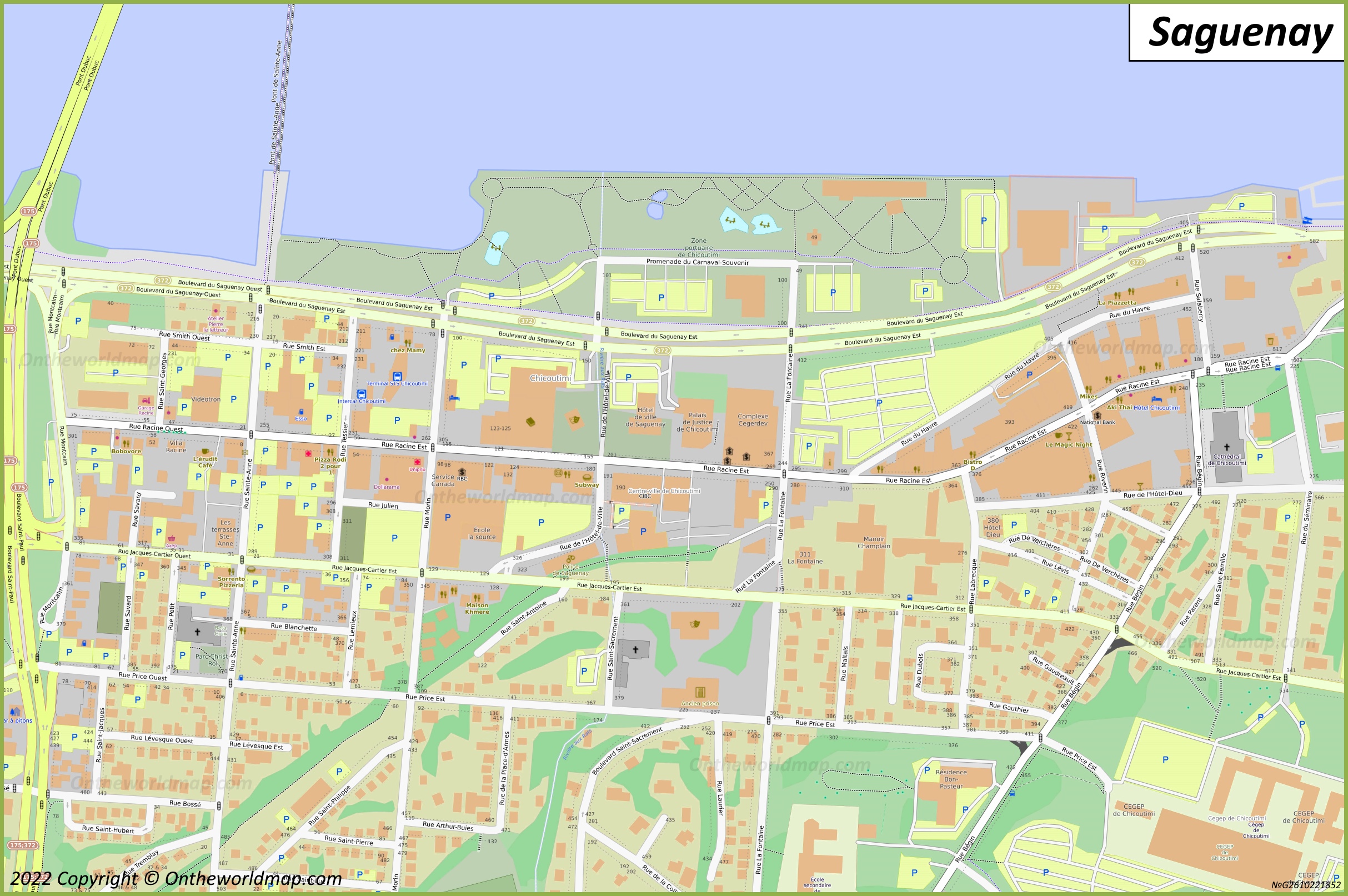 Downtown Saguenay Map