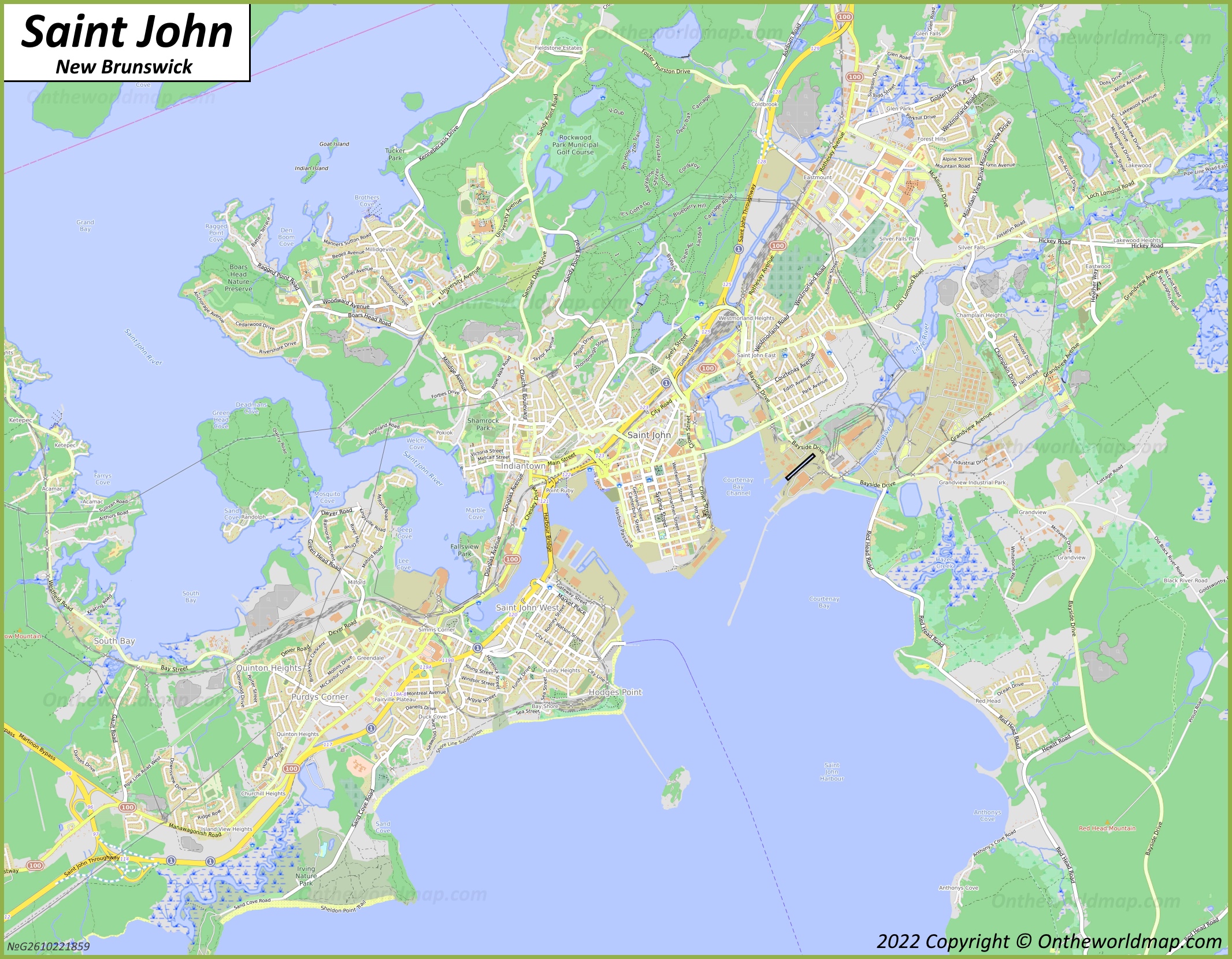 Saint John Map New Brunswick Canada Detailed Maps Of Saint John   Detailed Map Of Saint John Nb 