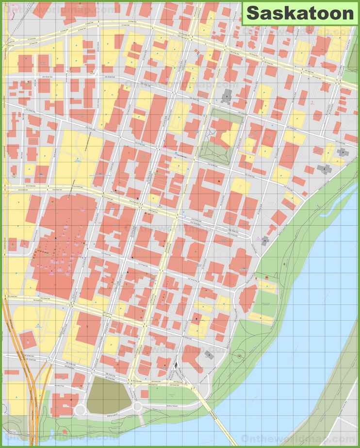 Saskatoon downtown map