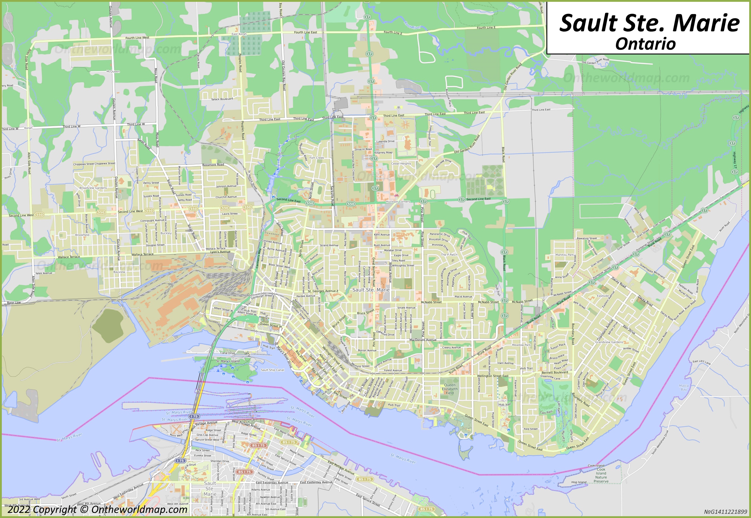 Map of Sault Ste. Marie