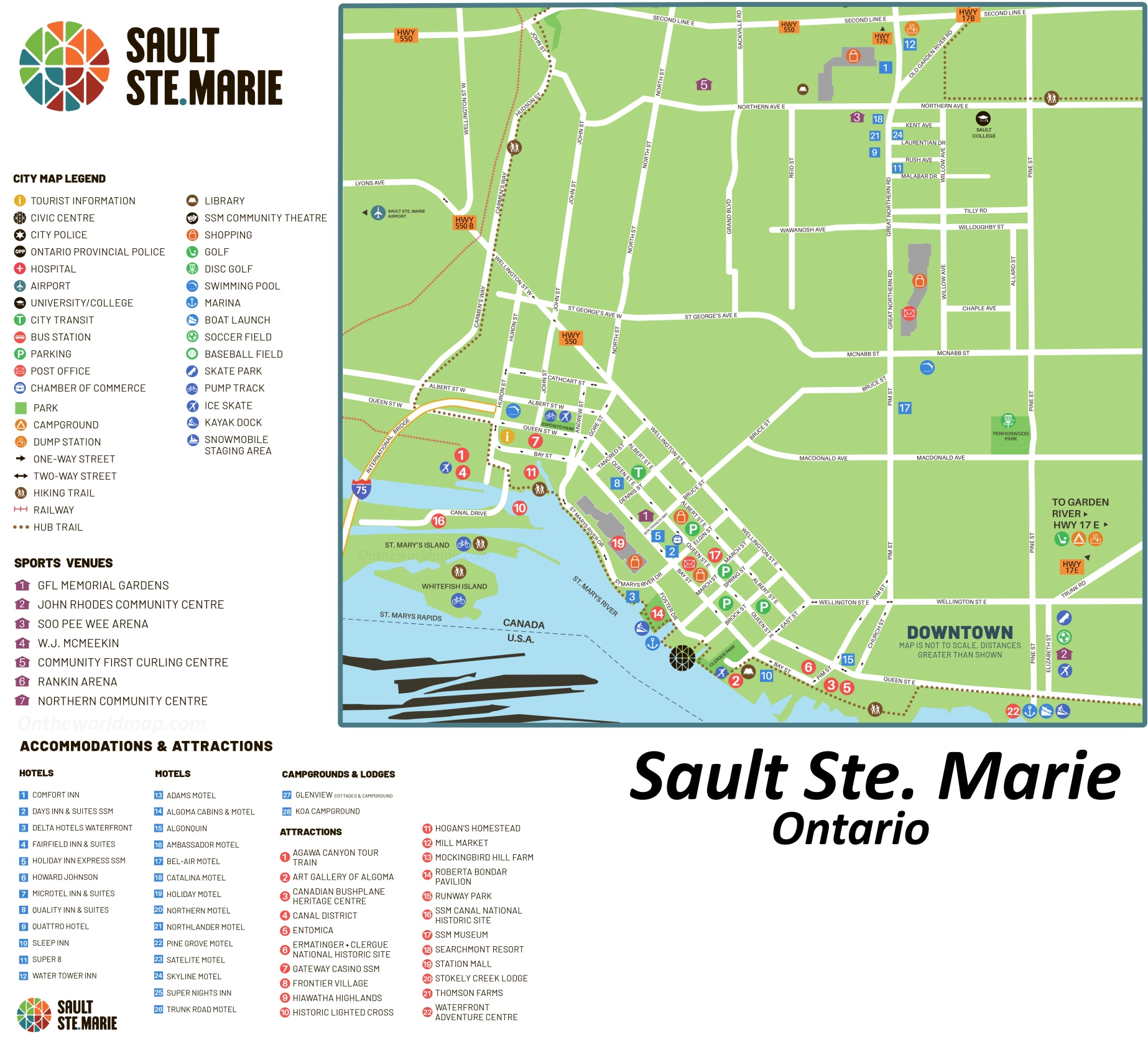 Sault Ste Marie Tourist Map
