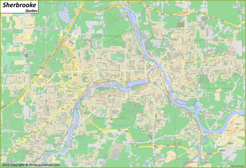 Sherbrooke Map | Quebec, Canada | Detailed Maps of Sherbrooke