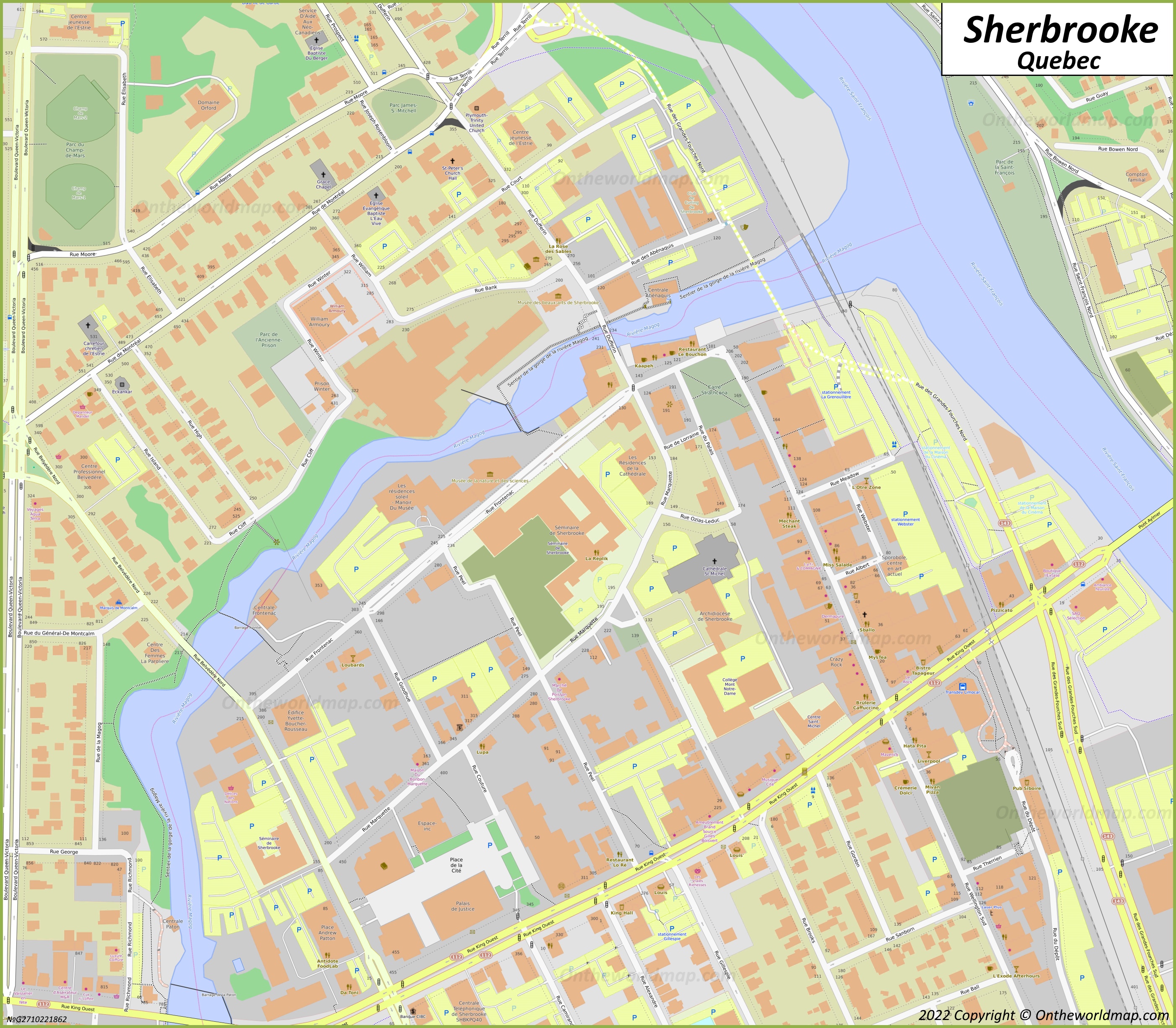 Downtown Sherbrooke Map