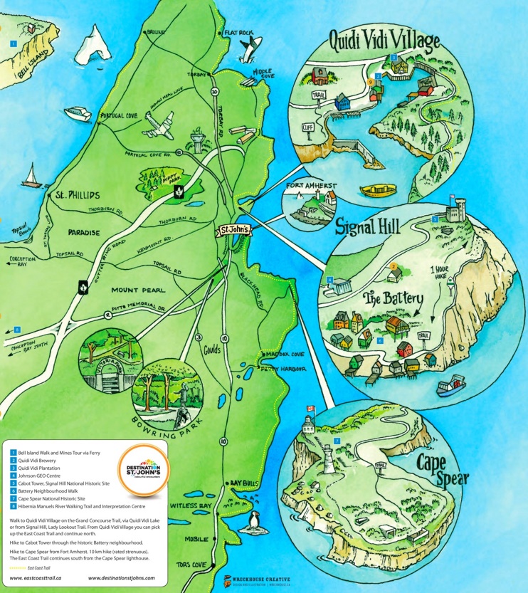 St. John's area tourist map