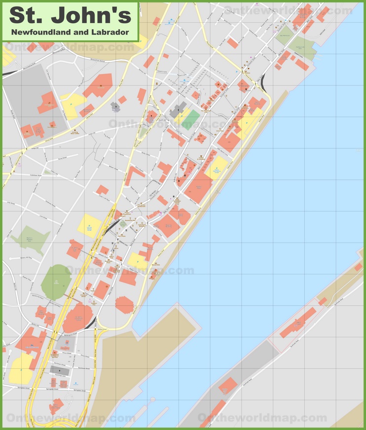 St. John's downtown map