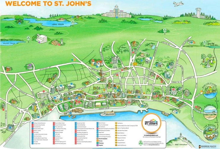 St. John's tourist map