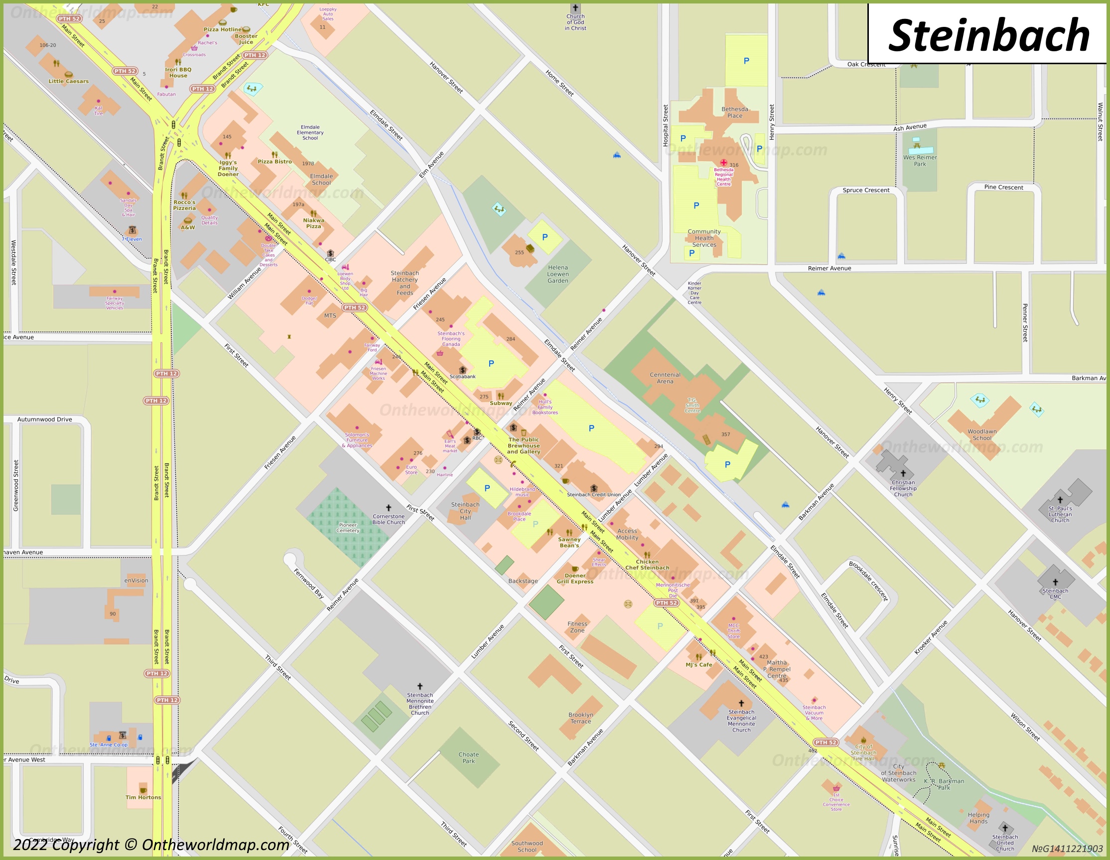 Downtown Steinbach Map