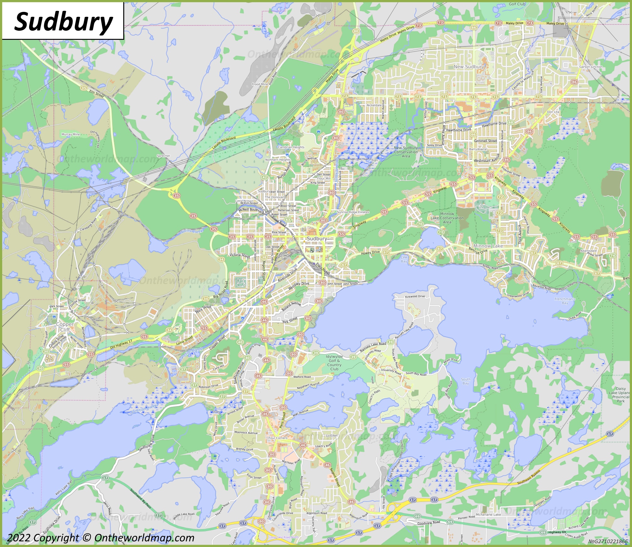 Map of Sudbury