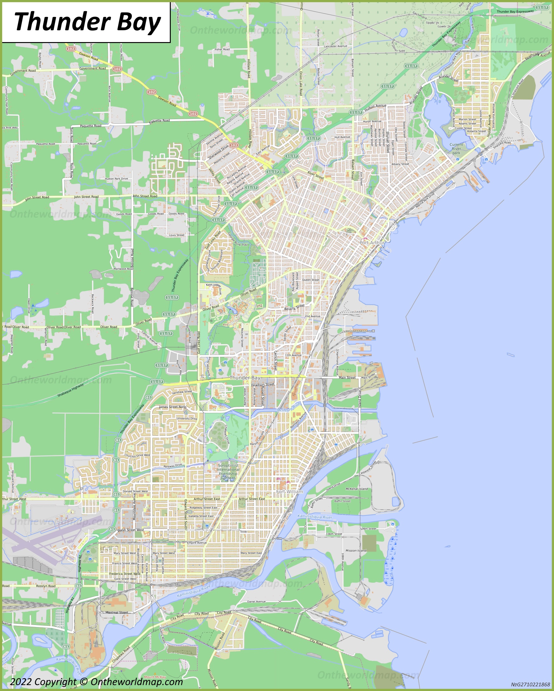 Thunder Bay Map | Ontario, Canada | Detailed Maps of Thunder Bay