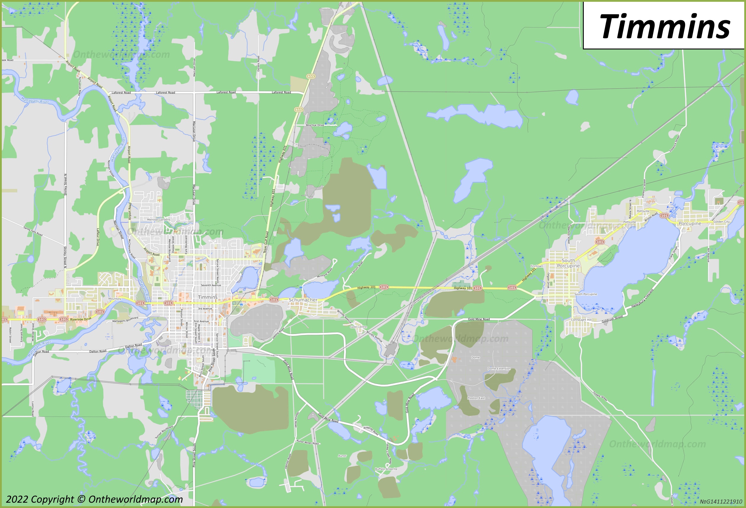 Map of Timmins