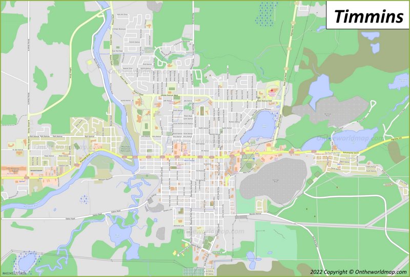 Timmins Map | Ontario, Canada | Detailed Maps of Timmins