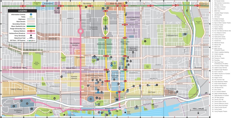 Toronto city center map