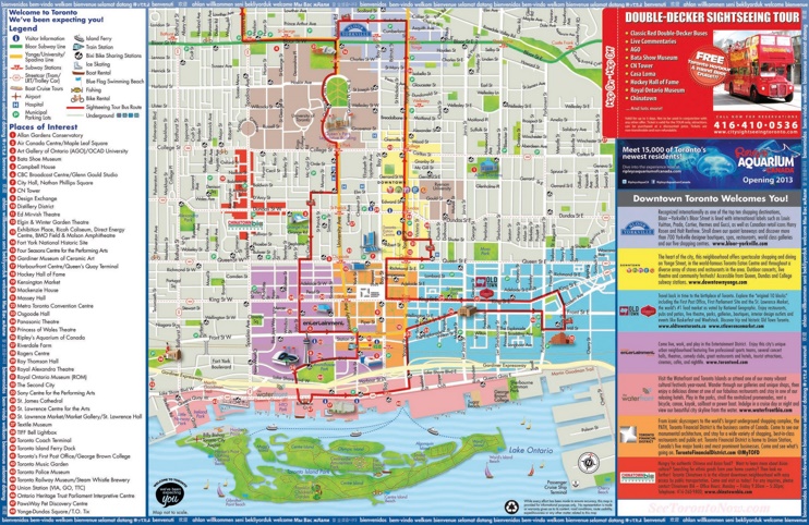 Toronto sightseeing map