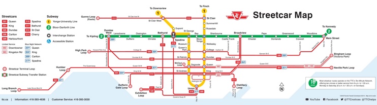 Toronto streetcar map
